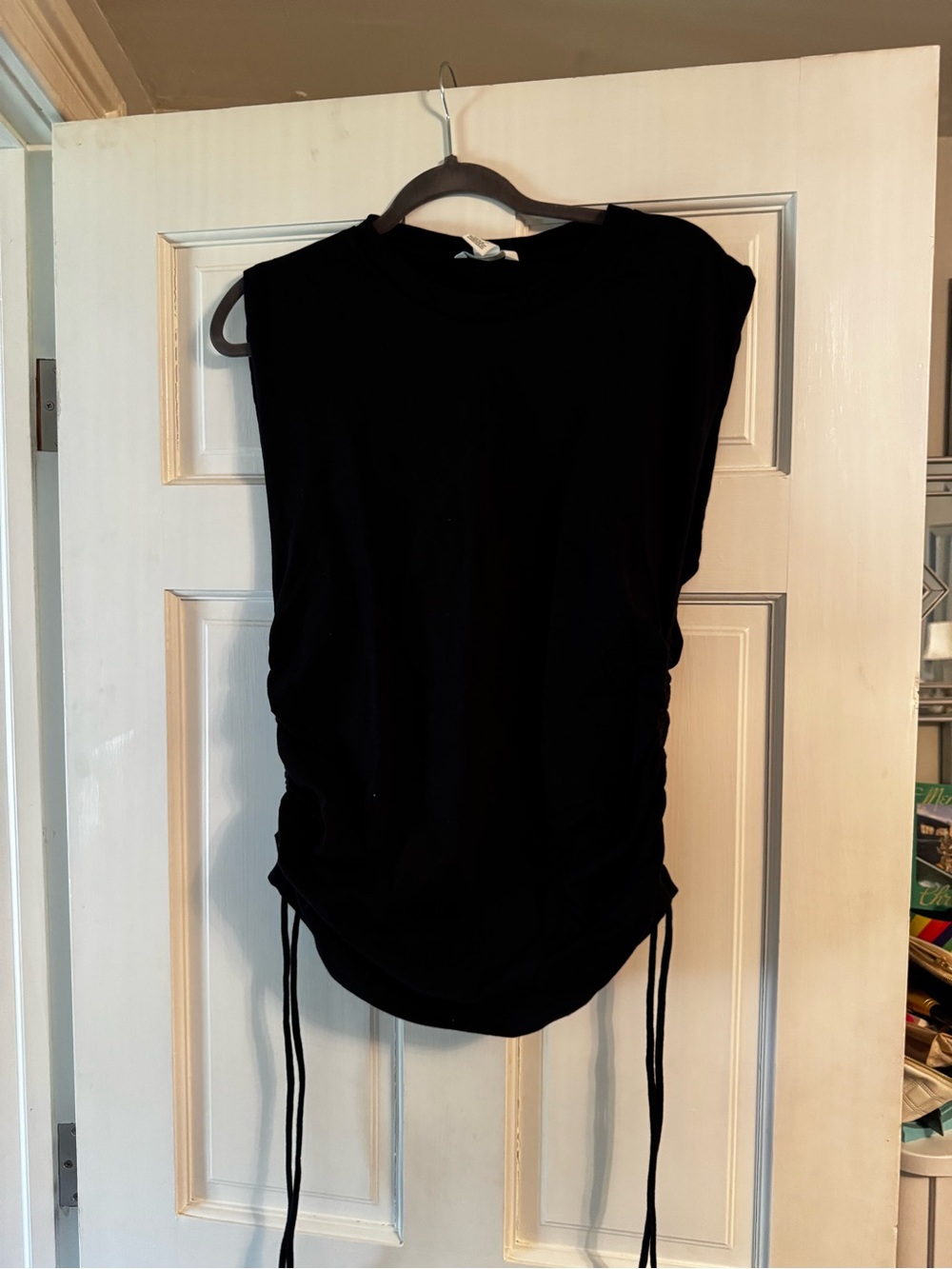 H&M Black Maternity Ruched Side-Tie Tank Top